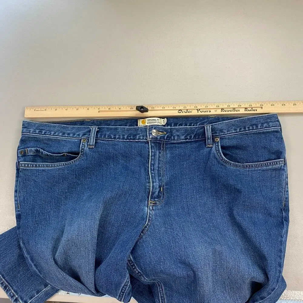 Carhartt Jeans Womens‎ 22W Original Fit Straight Leg Blue Stretch Blaine 46x31